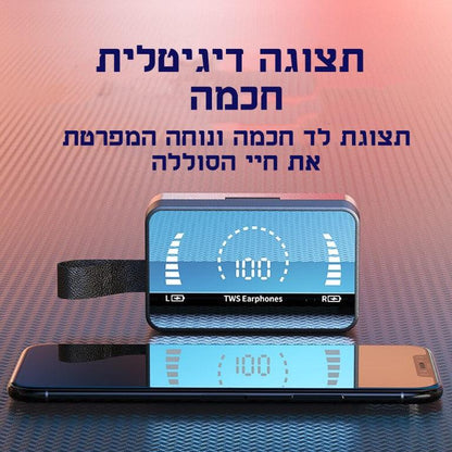 אוזניות בלוטוס עם מיקרופון מטען ומעמד מבית - Shopifun - Shopoifun